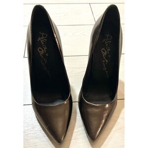Alice‎ and Olivia by Stacey Bendet high copper Shinny wedge heels size 37.5